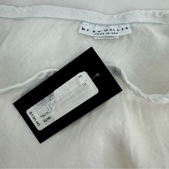 New Bryn Walker Long Bias Elastic Waist Linen A-Line Pull-On Skirt Sz XXS White - Picture 4 of 9